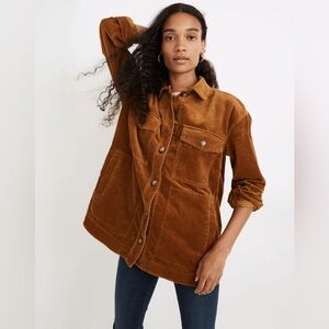 Madewell Corduroy Yorkway Shirt-Jacket in Antique Gold Size Small